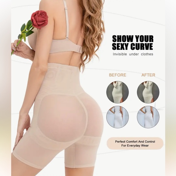 Women's High Waist Shapewear Shorts Tummy Control Compression Slimming - Picture 6 of 11